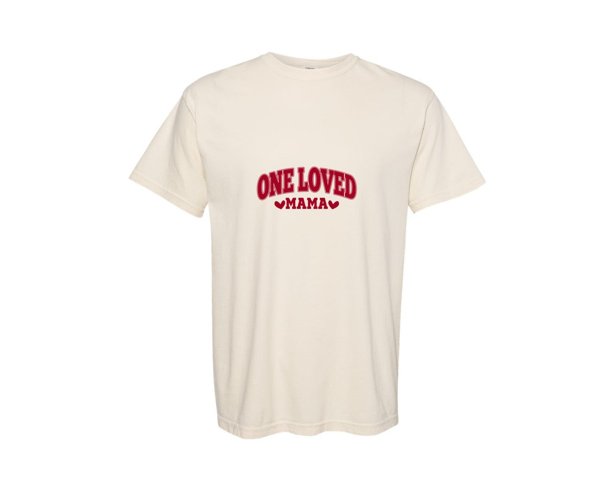 brand:Comfort Colors|color:Ivory|One Love Mama Mamas Valentine Graphic T-Shirt