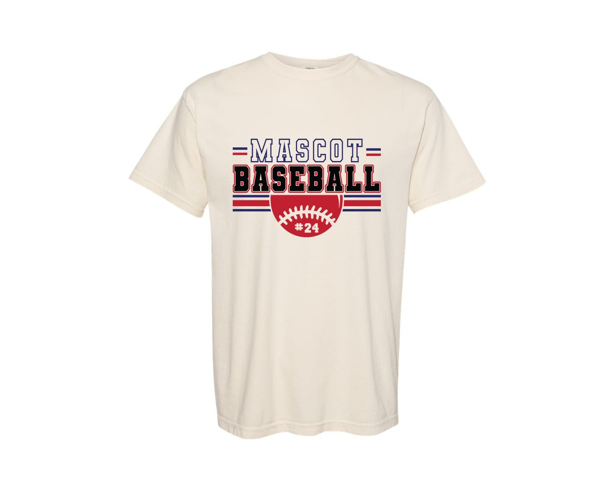 brand:Comfort Colors|color:Ivory|Baseball Shirt Baseball Team Graphic T-Shirt