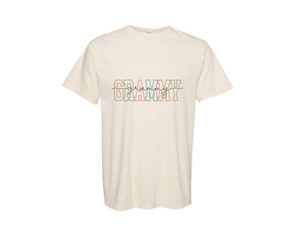 brand:Comfort Colors|color:Ivory|Grammy Grammy Grandma Varsity Graphic T-Shirt