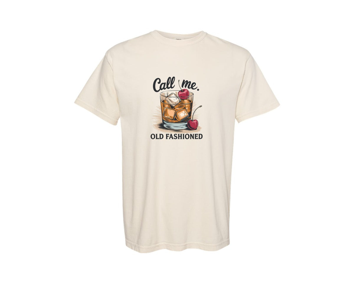 brand:Comfort Colors|color:Ivory|Call Me Old Fashioned Retro Whiskey 2 Graphic T-Shirt