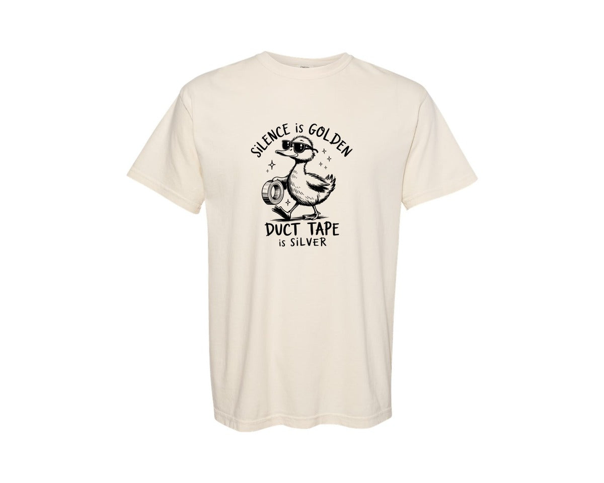 brand:Comfort Colors|color:Ivory|Silence Is Golden Sarcastic 5 Graphic T-Shirt