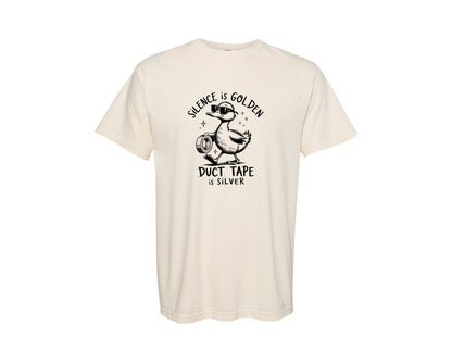 brand:Comfort Colors|color:Ivory|Silence Is Golden Sarcastic 5 Graphic T-Shirt