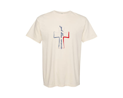 brand:Comfort Colors|color:Ivory|God Bless America 4Th Of July Christian 2 Graphic T-Shirt