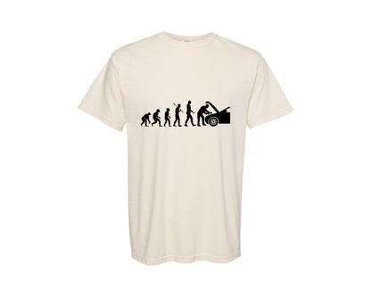 brand:Comfort Colors|color:Ivory|Car Mechanic Evolution Graphic T-Shirt