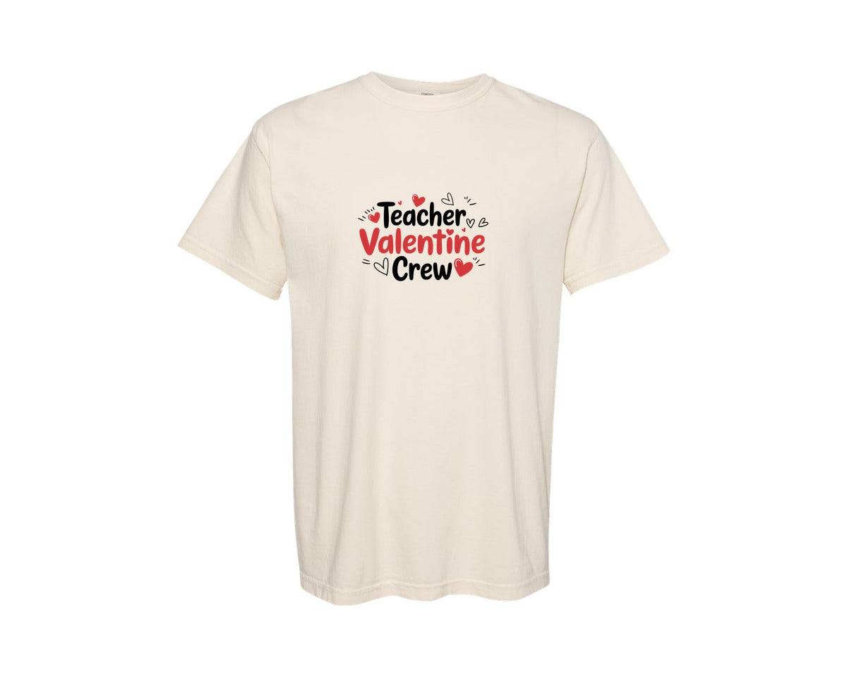 brand:Comfort Colors|color:Ivory|Teacher Valentine Crew Love Day Tee Graphic T-Shirt
