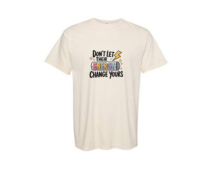 brand:Comfort Colors|color:Ivory|Energy Quote Battery Design Graphic T-Shirt