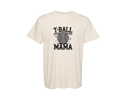 brand:Comfort Colors|color:Ivory|Retro T Ball Mama Glitter Baseball 5 Graphic T-Shirt