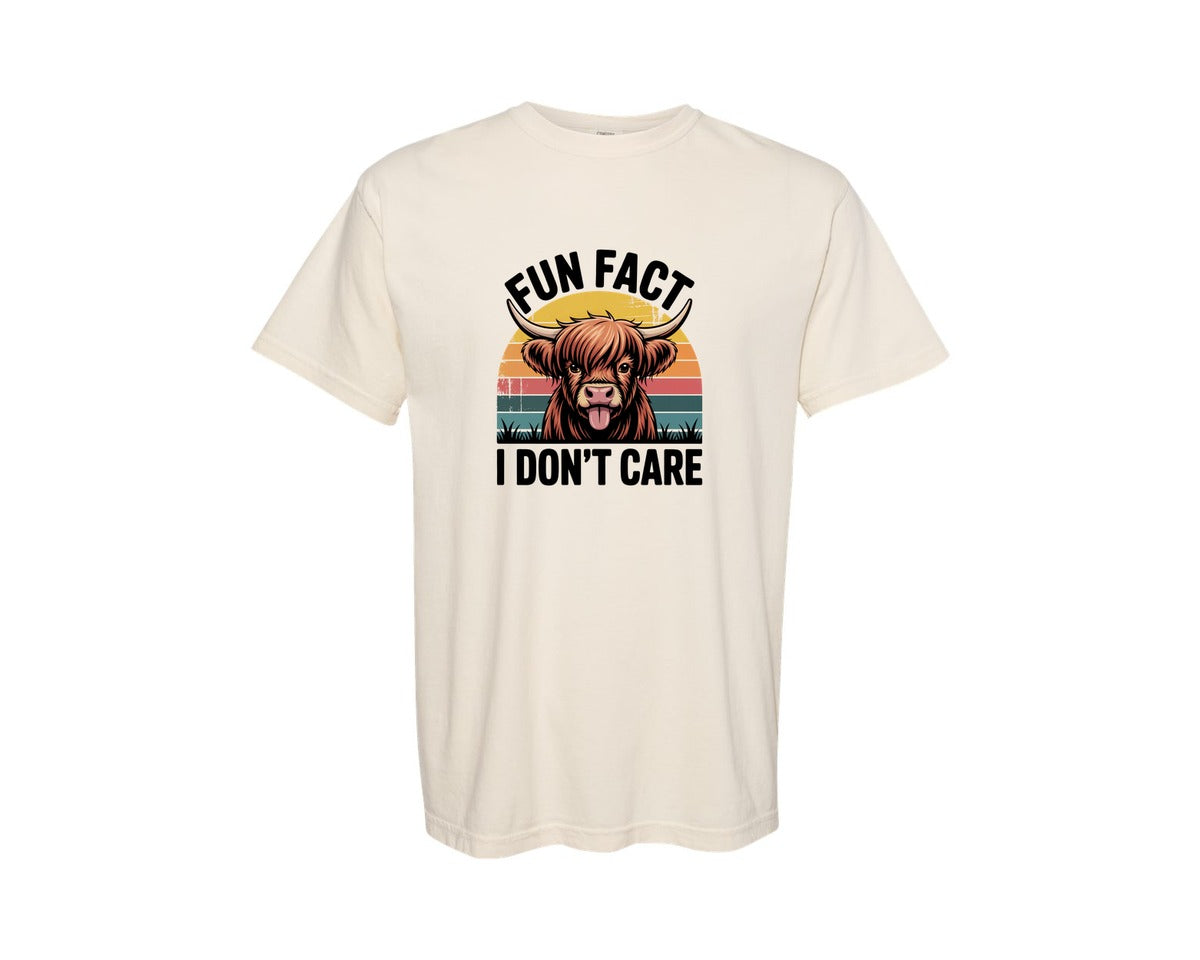 brand:Comfort Colors|color:Ivory|Retro Funny Highland Cow Graphic T-Shirt