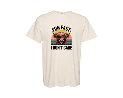 brand:Comfort Colors|color:Ivory|Retro Funny Highland Cow Graphic T-Shirt