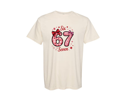 brand:Comfort Colors|color:Ivory|Coquette Valentine 67 Six Seven 2 2 Graphic T-Shirt