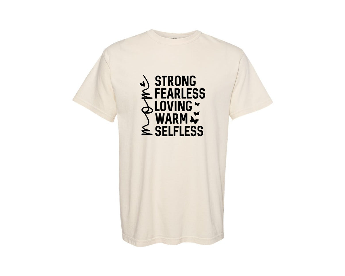 brand:Comfort Colors|color:Ivory|Strong Fearless Loving Warm Selfless Graphic T-Shirt