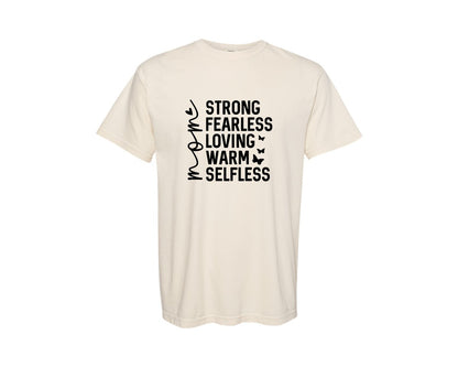 brand:Comfort Colors|color:Ivory|Strong Fearless Loving Warm Selfless Graphic T-Shirt