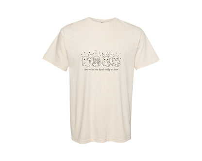 brand:Comfort Colors|color:Ivory|Cute Valentine Ghost Love Print Graphic T-Shirt