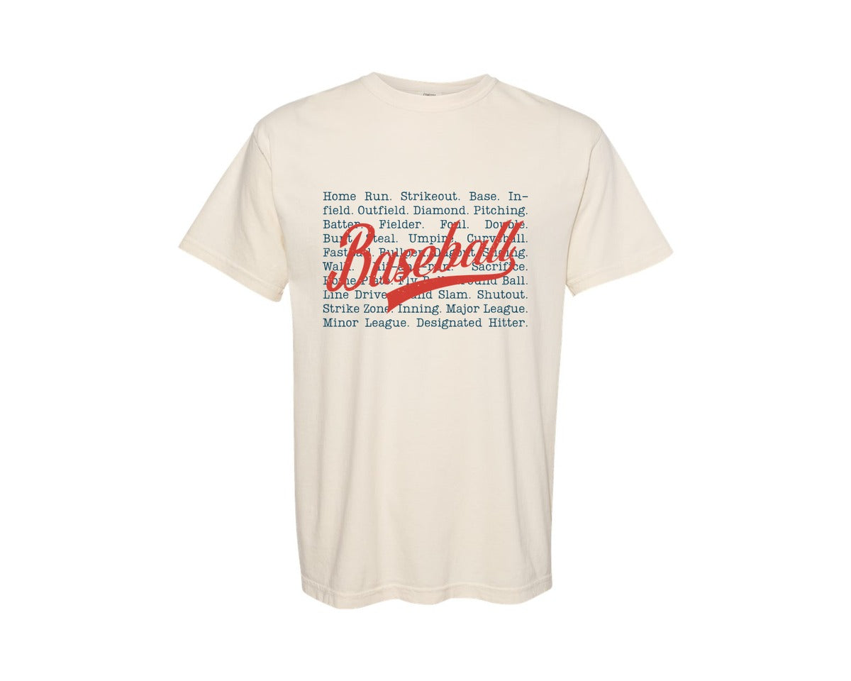 brand:Comfort Colors|color:Ivory|Retro Baseball Season Baseball 2 Graphic T-Shirt