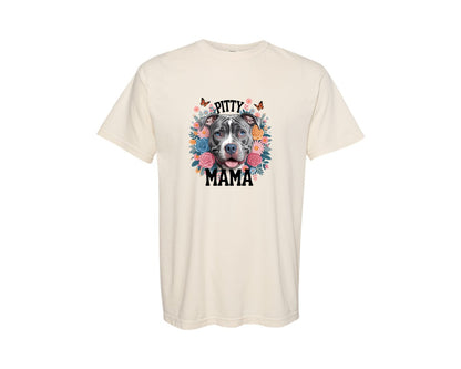 brand:Comfort Colors|color:Ivory|Pitty Mama Cute Pitbull Dog Graphic T-Shirt