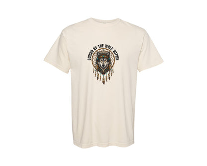 brand:Comfort Colors|color:Ivory|Wolf Dreamcatcher Boho Graphic T-Shirt