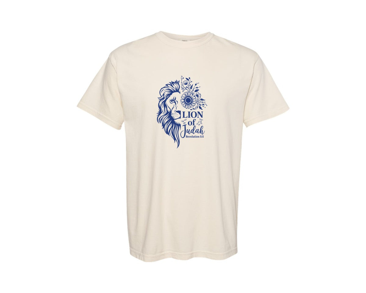 brand:Comfort Colors|color:Ivory|Lion Of Judah Christian Quote Bible 2 Graphic T-Shirt
