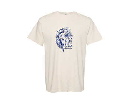 brand:Comfort Colors|color:Ivory|Lion Of Judah Christian Quote Bible 2 Graphic T-Shirt