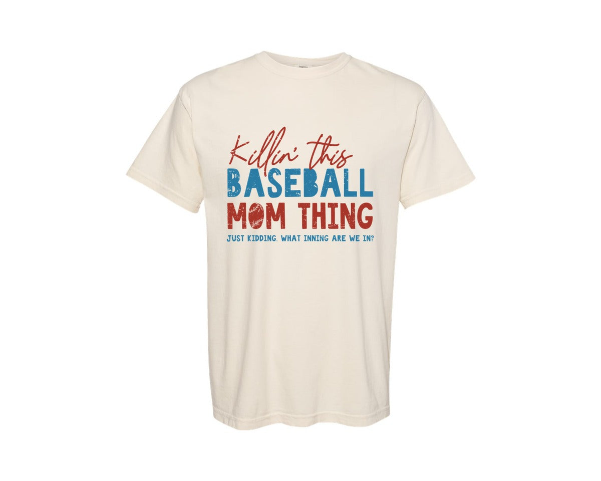 brand:Comfort Colors|color:Ivory|Funny Baseball Mom Thing Graphic T-Shirt