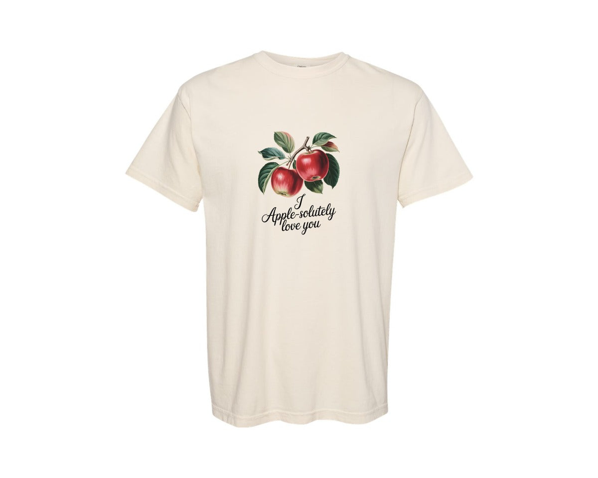 brand:Comfort Colors|color:Ivory|Vintage Apple Pun Graphic T-Shirt