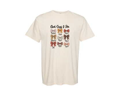 brand:Comfort Colors|color:Ivory|God Says I Am Thankful Enough Blessed Graphic T-Shirt
