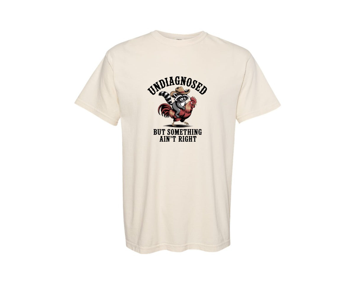 brand:Comfort Colors|color:Ivory|Undiagnosed But Something Raccoon Graphic T-Shirt
