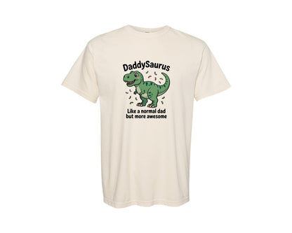 brand:Comfort Colors|color:Ivory|Daddysaurus Funny Dinosaur Dad Graphic T-Shirt