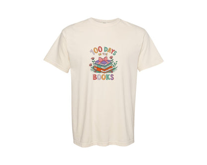 brand:Comfort Colors|color:Ivory|100 Days In The Books Png100 Days Books Graphic T-Shirt