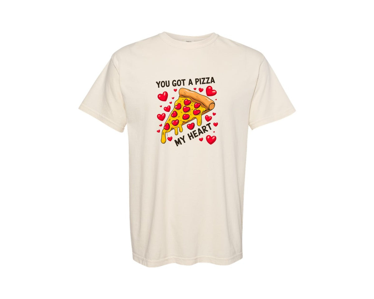 brand:Comfort Colors|color:Ivory|You Got A Pizza My Heart Valentine Graphic T-Shirt