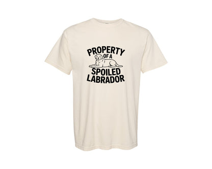 brand:Comfort Colors|color:Ivory|Property Of A Spoiled Labrador Graphic T-Shirt