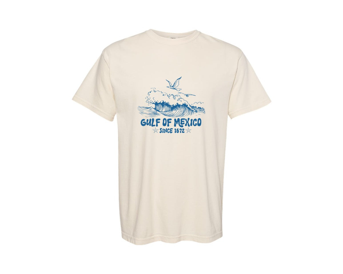 brand:Comfort Colors|color:Ivory|Vintage Summer Gulf Of Mexico Graphic T-Shirt