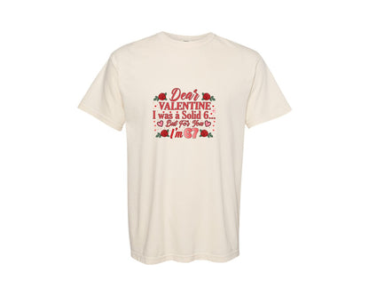 brand:Comfort Colors|color:Ivory|Funny Valentine 67 Meme Design Graphic T-Shirt