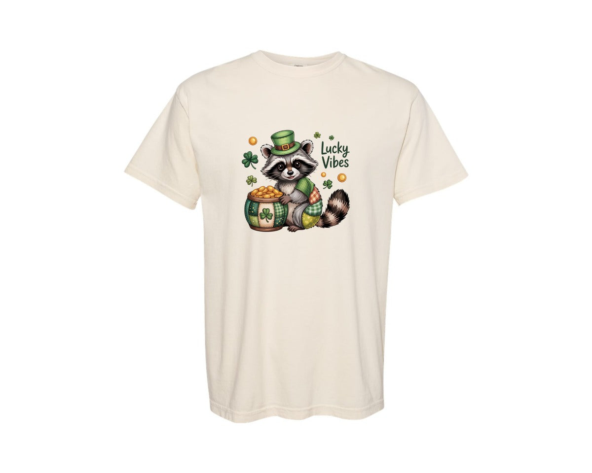 brand:Comfort Colors|color:Ivory|Lucky Vibes St Patricks 7 Graphic T-Shirt
