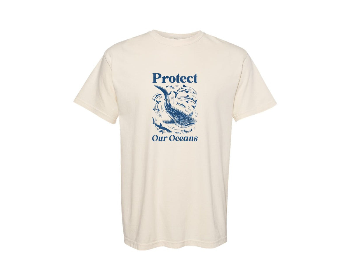 brand:Comfort Colors|color:Ivory|Trendy Summer Protect Our Oceans Graphic T-Shirt