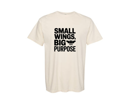brand:Comfort Colors|color:Ivory|Small Wings Big Purpose Bee Graphic T-Shirt