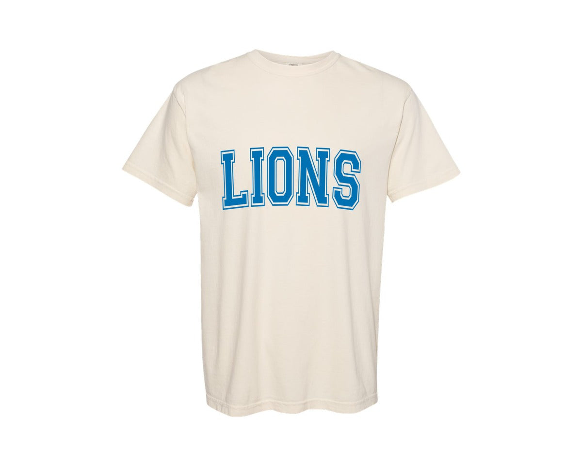 brand:Comfort Colors|color:Ivory|Lions Football Team Graphic T-Shirt