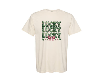 brand:Comfort Colors|color:Ivory|Brushstroke St Patricks Day Lucky Graphic T-Shirt