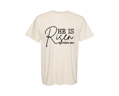 brand:Comfort Colors|color:Ivory|He Is Risen Easter Faith 5 Graphic T-Shirt