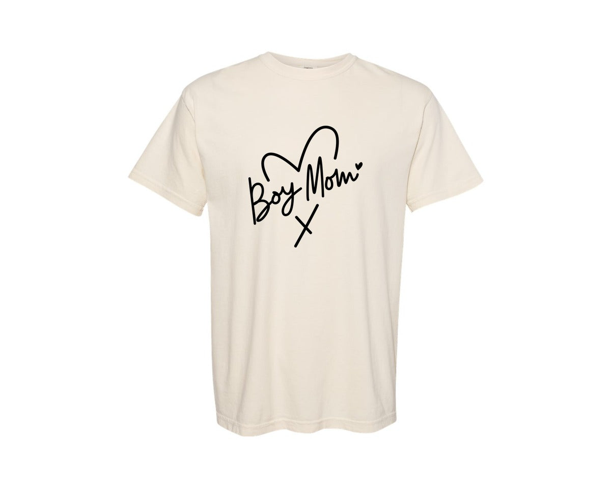 brand:Comfort Colors|color:Ivory|Boy Mom Mothers Day Shirt Graphic T-Shirt