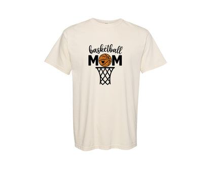 brand:Comfort Colors|color:Ivory|Glitter Basketball Mom 4 Graphic T-Shirt