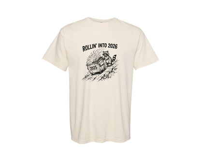 brand:Comfort Colors|color:Ivory|Snarky New Year 2026 Funny Feral Graphic T-Shirt