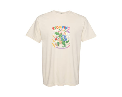 brand:Comfort Colors|color:Ivory|Funny Dinosaur Back To School Shirt Graphic T-Shirt