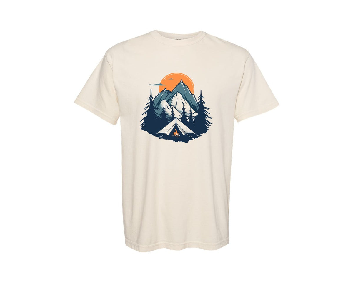 brand:Comfort Colors|color:Ivory|Sunset Camping Adventure T Shirt Design 8 Graphic T-Shirt