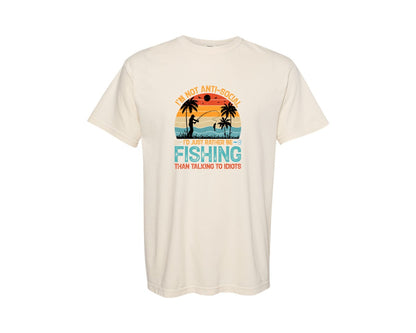 brand:Comfort Colors|color:Ivory|Fishing Sunset T Shirt Design 2 Graphic T-Shirt