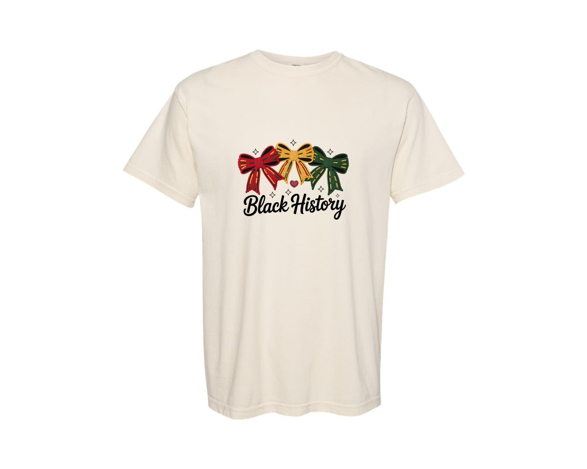 brand:Comfort Colors|color:Ivory|Black History Month Preppy Black Graphic T-Shirt