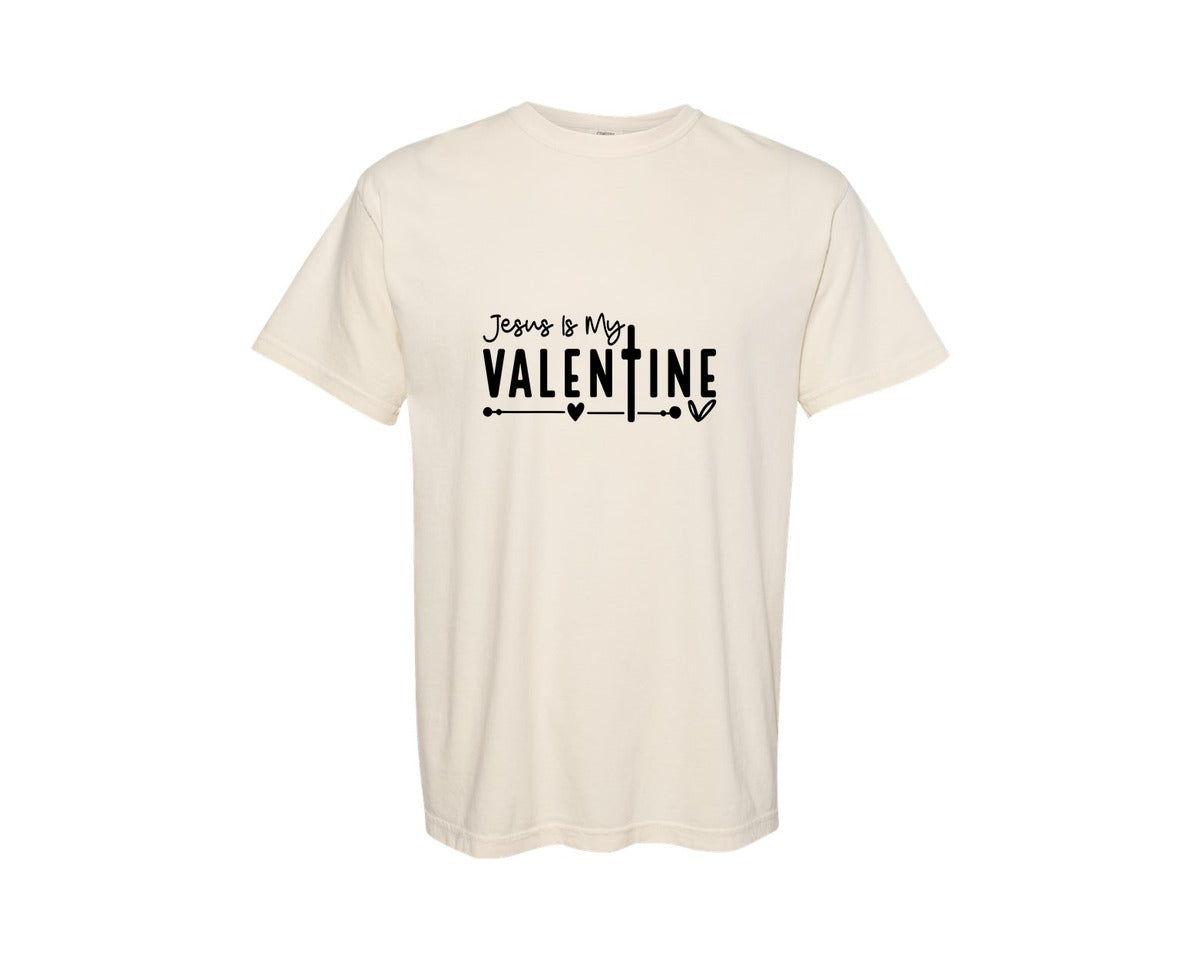 brand:Comfort Colors|color:Ivory|Jesus Is My Valentine Jesus Graphic T-Shirt