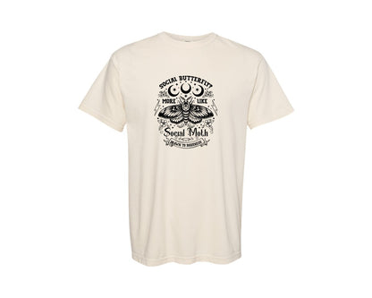 brand:Comfort Colors|color:Ivory|Anti Social Butterfly Introvert Graphic T-Shirt