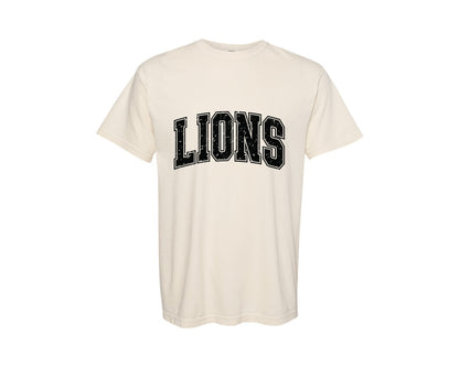brand:Comfort Colors|color:Ivory|Retro Lions Distressed Varsity Lion Graphic T-Shirt