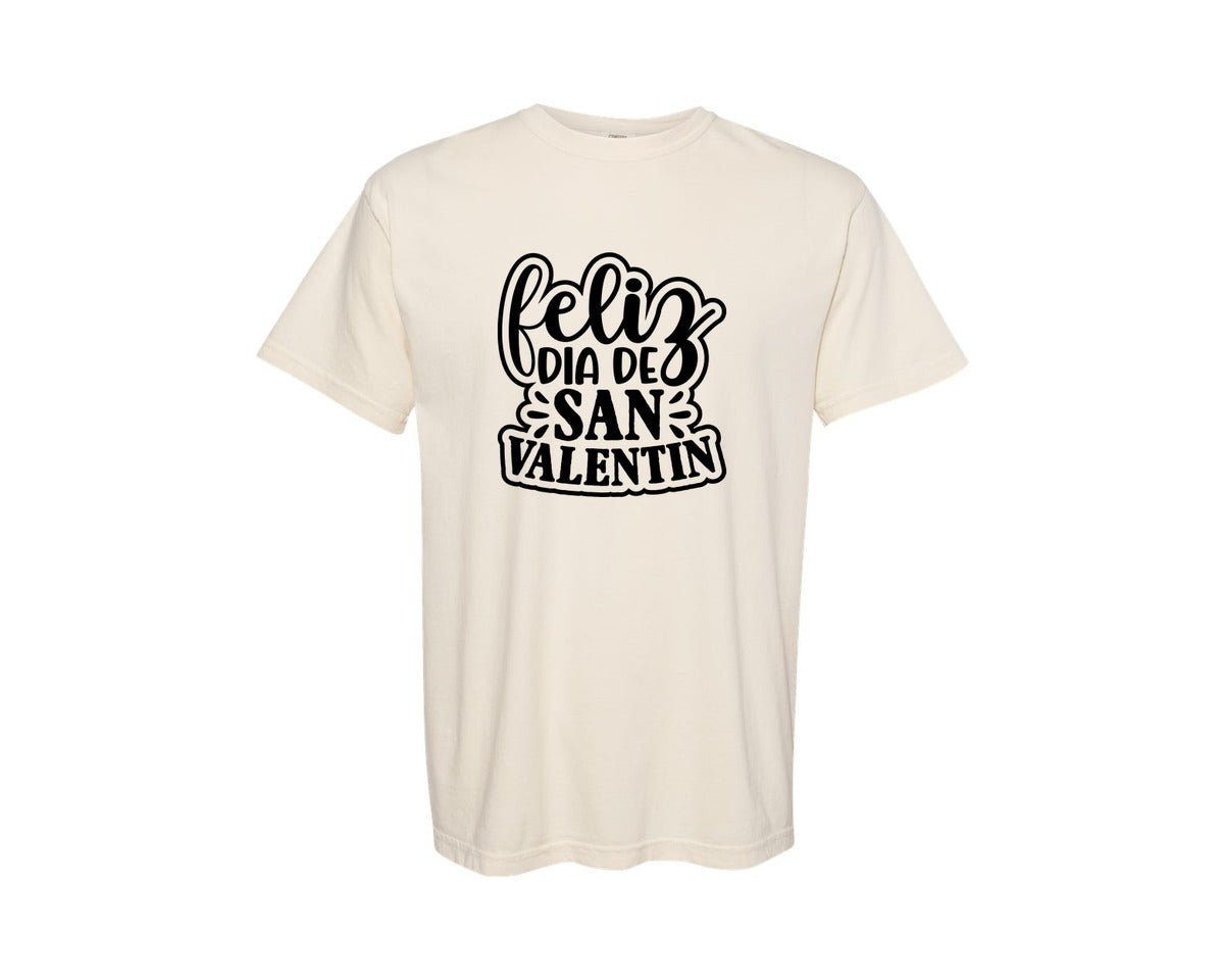 brand:Comfort Colors|color:Ivory|Feliz Dia De San Valentin Graphic T-Shirt