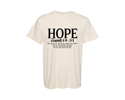brand:Comfort Colors|color:Ivory|Hope Christian Bible Verse 2 Graphic T-Shirt